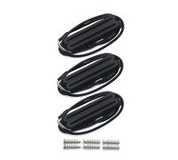FLEOR 3pcs Full Black Hot Dual Rail Humbucker Pickup Set Alnico 5 Single-Coil-Sized Humbucker N+M+B Pickups
