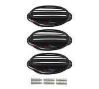 FLEOR 3pcs Hot Dual Rail Humbucker Set Ceramic N+M+B Single-Coil-Sized Guitar Humbucker Pickup,Black