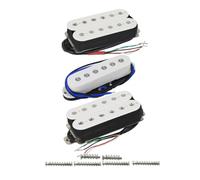 FLEOR 3pcs Pickup Humbucker Set HSH Ceramic Humbuckers & Single Coil Guitar Pickups,White