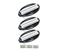 FLEOR 3pcs White Hot Dual Rail Humbucker Pickup Set Alnico 5 Single-Coil-Sized Humbucker N+M+B Pickups
