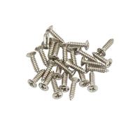 FLEOR 3x12mm Pickguard/Back Plate Mounting Screws for Guitar Bass Part,Chrome(Pack of 50pcs)