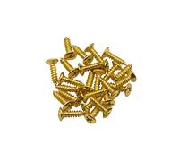 FLEOR 3x12mm Pickguard/Back Plate Mounting Screws for Guitar Bass Part,Golden(Pack of 50pcs)