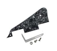 FLEOR 4Ply Black Pearl LP Guitar Pickguard with Chrome Bracket Mounting Screws LP Style Pickguard Set