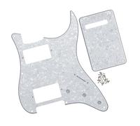 FLEOR 4Ply White Pearl HH Pickguard 11 Holes ST Guitar Pick Guard Backplate Screws Set