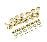 FLEOR 6-in-line Guitar Locking Tuners Sperzel Style 6L Enclosed Gear String Tuning Pegs Keys Machine Heads Set for Electric or Acoustic Guitar Parts, Golden