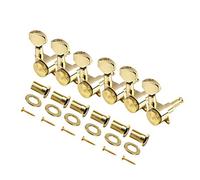 FLEOR 6-in-line Guitar Locking Tuners Sperzel Style 6R Enclosed Gear String Tuning Pegs Keys Machine Heads Set for Electric or Acoustic Guitar Parts, Golden