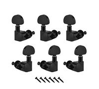 FLEOR 6pcs 3L+3R Guitar Tuning Pegs Grover Style Black Metal Tuning Machine Head Keys Set for Guitar Part