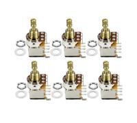 FLEOR 6PCS A250K Push Push Bounce Switch Potentiometer Audio Taper Pot Short Split Copper Shaft for Electric Guitar Bass Volume/Tone Controls