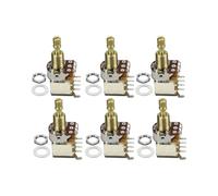 FLEOR 6PCS B500K Push Push Bounce Switch Potentiometer Linear Taper Pot Long Split Copper Shaft for Electric Guitar Bass Volume/Tone Controls