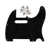 FLEOR 8 Hole 1Ply Black TL Pickguard Single Coil Neck Hole Cut Guard Plate with Mounting Screws for U.S./Mexican Standard TL TE Plate Replacement