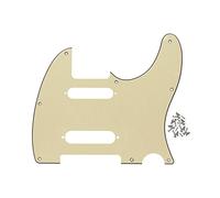 FLEOR 8 Hole SS Guitar Pickguard Front Scratch Plate with Mounting Screws for Standard TL Nashville Style,3-Ply Cream