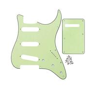 FLEOR 8 Holes ST Pickguard SSS Style Scratchplate and Tremolo Cavity Cover and Mounting Screw for Vintage ST Guitar,3Ply Mint Green