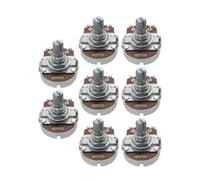 FLEOR 8pcs Full Size B500K Linear Taper Potentiometer Guitar Tone Volume Control Pots with Bayonet L15mm Short Knurled Split Shaft