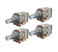 FLEOR A250K+B250K Push Pull Guitar Pots 18-Spline Long Split Shaft Tone Volume Guitar Potentiometers,Pack of 4