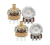 FLEOR A500K+B500K Guitar Tone/Volume Pots 24-Spline Short Split Shaft Guitar Potentiometer,Pack of 4