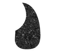 FLEOR Acoustic Guitar Pickguard Comma Shape Self-adhesive Celluloid Material Scratch Plate，Black Pearl