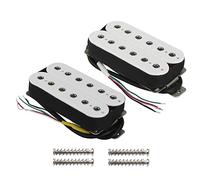 FLEOR Alnico 5 Electric Guitar Neck & Bridge Pickup Set Double Coil Humbucker Pickups-White