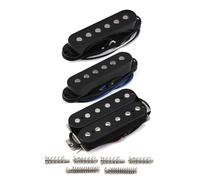 FLEOR Alnico 5 Flat Pole Single Coil Pickups and Humbucker SSH Guitar Pickup Set,Black