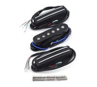 FLEOR Alnico 5 N+M+B Pickups Set RSR Single Coil Pickup and Hot Dual Rail Humbucker Guitar Pickup Set,Black