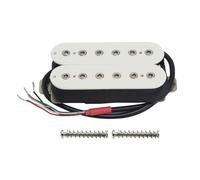 FLEOR Alnico 5 Overwound Open Style Humbucker Double Coil Humbucker Neck Pickups for Electric Guitar -White