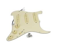 FLEOR Alnico 5 Pre-Wired Strat Pickguard 3 Single Coil Pick-Up Electric Guitar Pickguard - Cream