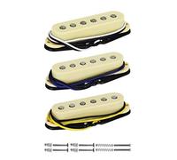 FLEOR Alnico 5 Single Coil Pickups Flat Pole Guitar Neck/Middle/Bridge Pickup Set Cream