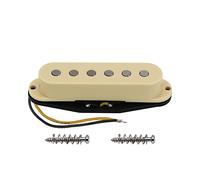 FLEOR Alnico 5 ST Pickup Single Coil Pickup Guitar Bridge Pickup Flat Pole for ST SQ Electric Guitar, Cream