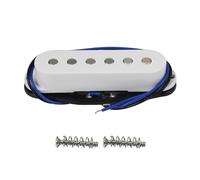FLEOR Alnico 5 ST Pickup Single Coil Pickup Guitar Middle Pickup Flat Pole for ST SQ Electric Guitar, White
