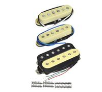 FLEOR Alnico 5 Staggered Pole Single Coil Pickups and High Output Humbucker Pickup SSH Set,Zebra