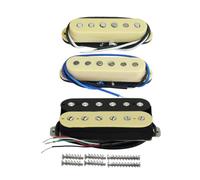 FLEOR Alnico 5 Staggered Pole Single Coil Pickups and Humbucker Pickup SSH Set,Zebra