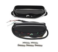 FLEOR Alnico 5 Tele Pickups Set Neck Pickup and High Output Hot Dual Rail Bridge Humbucker Pickup Set,Black