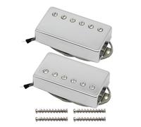 FLEOR Alnico5 Guitar Humbucker Pickup Set Chrome Bridge & Neck Pickups Compatible with LP style Guitar Part