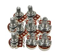 FLEOR B250K Mini Potentiometer Linear Taper Pots with Bayonet L15mm Short Split Shaft for Electric Bass Guitar Control Tone Volume Parts, Pack of 12PCS