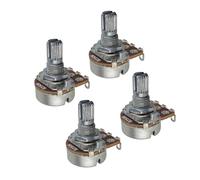 FLEOR B250K Mini Potentiometer Linear Taper Pots with Bayonet L15mm Short Split Shaft for Electric Bass Guitar Control Tone Volume Parts, Pack of 4PCS