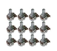 FLEOR B500K Mini Potentiometer Linear Taper Pots with Bayonet L15mm Short Split Shaft for Electric Bass Guitar Control Tone Volume Parts, Pack of 12PCS