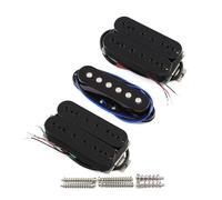FLEOR Black HSH Humbucker Pickup Set Ceramic Humbuckers & Flat Pole Single Coil Guitar Pickups