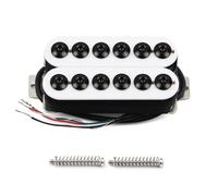 FLEOR Ceramic Magnet 12pcs adjustable Hex High-output Humbucker Bridge Pickup 15-16K for Electric Guitar, White