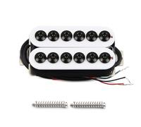 FLEOR Ceramic Magnet 12pcs adjustable Hex High-output Humbucker Neck Pickup 7-8K for Electric Guitar, White