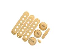 FLEOR Cream Plastic 50/50/52mm Single Coil Pickup Cover 2T1V Tone Volume Control Knobs Switch Tip Bar Tip Set