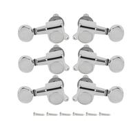 FLEOR Full Sealed Small Round Button Guitar Tuning Pegs Keys Tuners Machine Heads 3L3R for ST TL Acoustic Electric Guitar Part,Chrome
