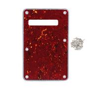 FLEOR Guitar Back Plate ST 6 Holes Tremolo Cavity Cover for Modern Style ST Electric Guitar Replacement Parts with Screws,4Ply Red Tortoise Shell