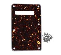 FLEOR Guitar Back Plate ST 6 Holes Tremolo Cavity Cover for Modern Style ST Electric Guitar Replacement Parts with Screws,4Ply Brown Tortoise Shell