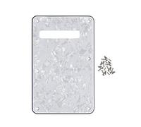 FLEOR Guitar Back Plate ST Style 6 Holes Tremolo Cavity Cover for Modern Style ST Electric Guitar Replacement Parts with Screws,4Ply White Pearl