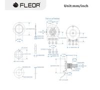 FLEOR Long Brass Shaft Control Pots A250K Audio Taper Potentiometers 2