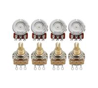 FLEOR Long Brass Shaft Control Pots B250K Audio Taper Potentiometers 24 Spline Split Shaft D3/8" for Electric Guitar Control Volume Tone, Pack of8