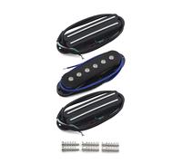 FLEOR RSR Guitar Pickup Set Ceramic Single Coil Pickup and Hot Dual Rail Humbucker Pickups N+M+B Set,Black