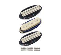 FLEOR RSR Guitar Pickup Set Ceramic Single Coil Pickup and Hot Dual Rail Humbucker Pickups N+M+B Set,Cream