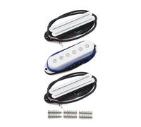FLEOR RSR Guitar Pickup Set Ceramic Single Coil Pickup and Hot Dual Rail Humbucker Pickups N+M+B Set,White
