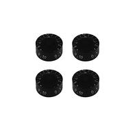 FLEOR Set of 4 Guitar Speed Knobs Barrel Hat for LPs & SG, Black with White Letter