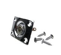 FLEOR Square Jack Plate Guitar Square Curved With Screws for Electric Guitar Bass Silver